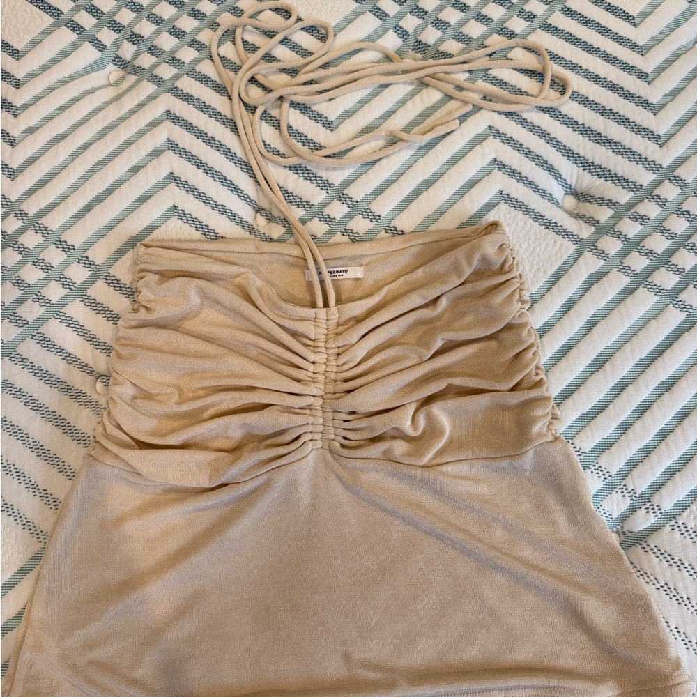 Peppermayo Cream Ruched Skirt